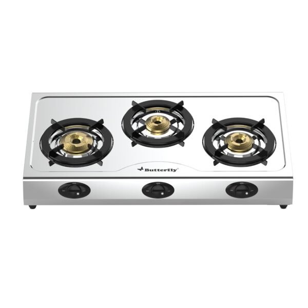 Butterfly Bolt 3B Stainless Steel Lpg Open Gas Stove, Silver