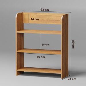 3-Layer Engineered Wood Open Bookshelf