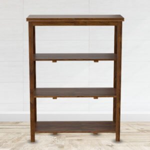Wood Book Shelf with 4 Shelves, Natural Finish